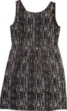 J.CREW Size 6 NWT Black Print Sleeveless Textured Shift Dress Lined Art Business