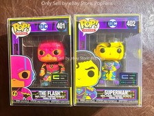 Funko Pop Heroes DC The Flash #401 + Superman #402 Black Light Exclusive Edition