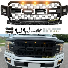 Front Grill For 2018 2019 2020 Ford F150 Raptor Style Matte Black Wled Wletter Front Grill For 2018 2019 2020 Ford F150 Raptor Style Matte Black Wled Wletter