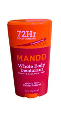 Men's Mando Whole Body Deodorant Smooth Solid Aluminum Free Cabin Retreat 2.6 oz