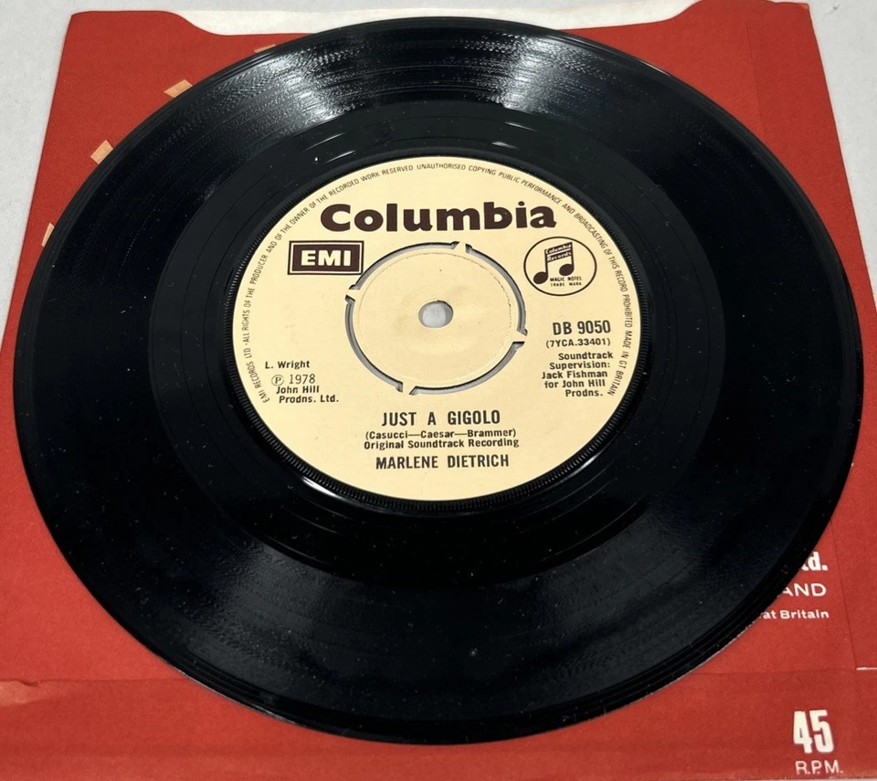 MARLENE DIETRICH~Just A Gigolo-Near Mint UK Import 45~COLUMBIA - EMI #DB 9050 - Image 2 of 3