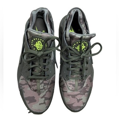 Nike Air Huarache Run Camo Sequoia Cargo Khaki Volt Men’s 10 AT6156-300 Size 10 - Nike Air Huarache Camo for sale online | eBay main image 3