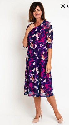 AVOLON Kleid Brautmutter Hochzeit, Rennen, rosa Blumen - UK 18.