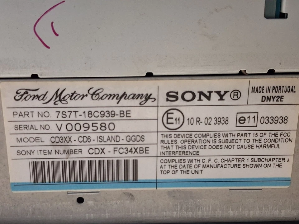7S7T18C939DE AUDIOSYSTEM / RADIO-CD / VP6M2F18C821FA / 2635751 FÜR FORD MONDEO I - Bild 4 von 4