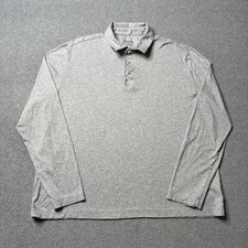 Untuckit Polo Shirt Mens XL Gray Cotton Long Sleeve Stretch Comfort Preppy Adult
