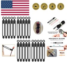 20Park Silicone Cable Ties, Reusable Cable Management Organizer, Cord Tie,Mu...
