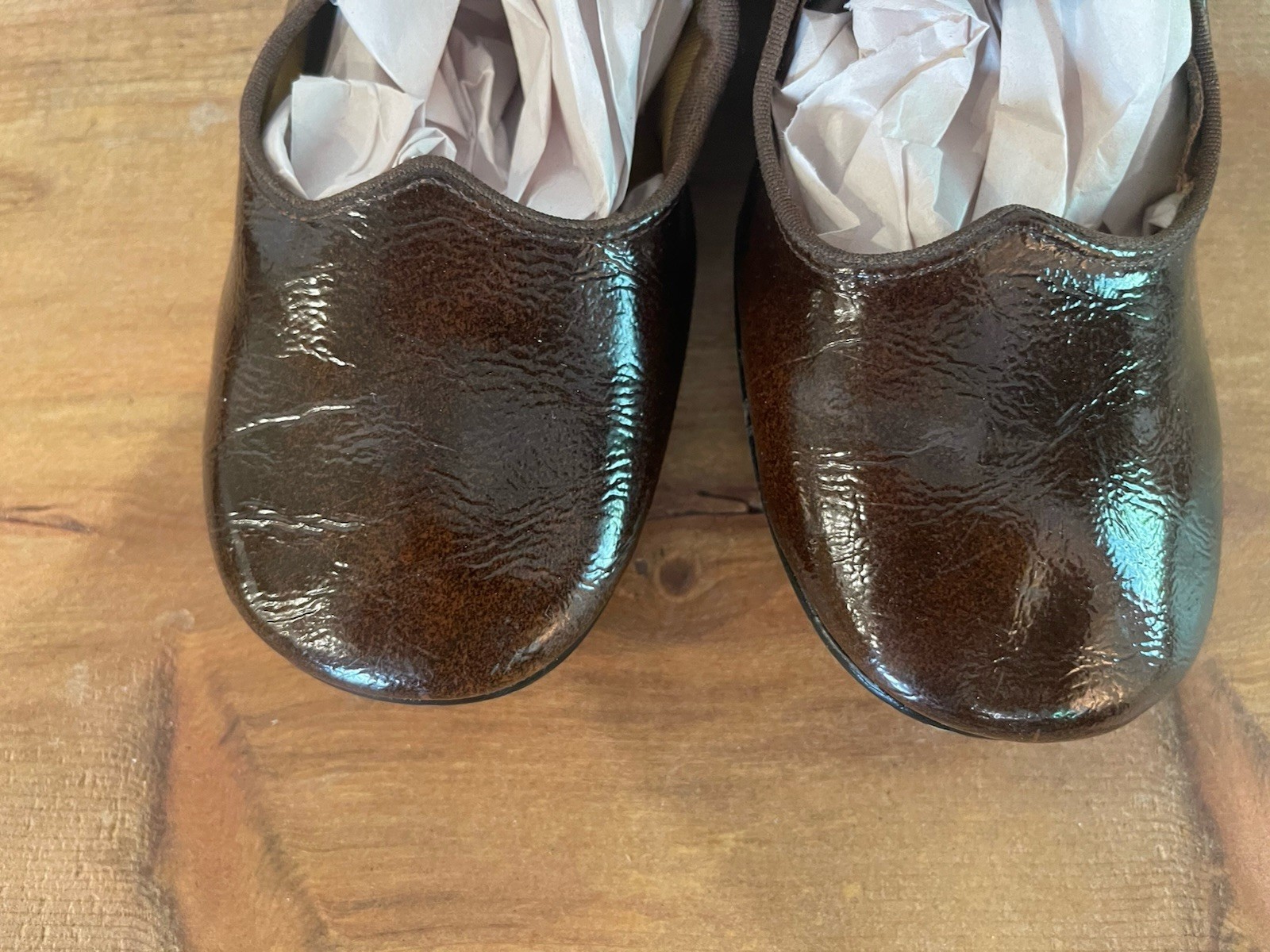 Vintage Carol Brent (Montgomery Ward) 60s Mod Brown Gold Buckle Shoes 7AA