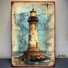 Blechschild nautischer Leuchtturm Light House Vintage Retro Metallschild TEL4690