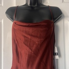ASTR The Label Gaia Satin Slip Dress Women’s Small Brown NWT