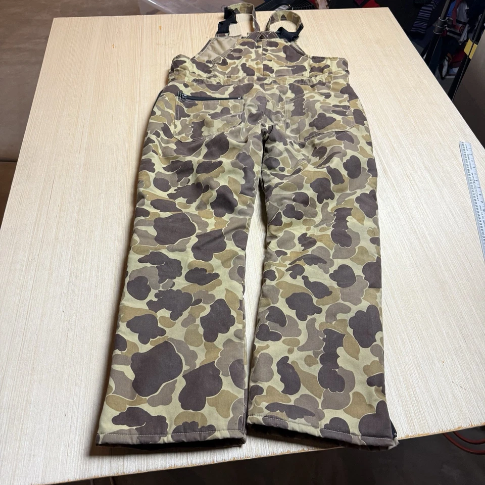 Vintage Cabelas Duck Frog Camo Bib Overalls Pants Mens L Frogskin Insulated - Image 4 of 4