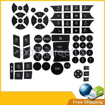 Door Steering AC Window Repair Button Kit Decal Stickers For Mercedes 07-14 NEW
