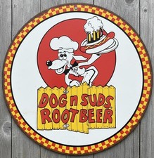 Dog N Suds Root Beer 8" Diameter Novelty Metal Sign Made In USA New!