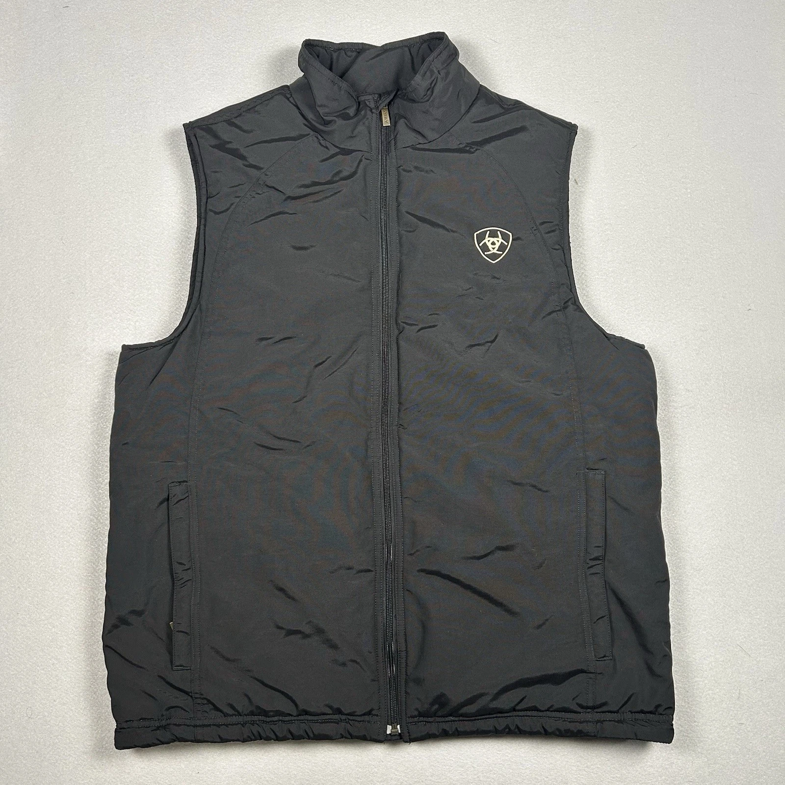 Ariat Vest Winter Thermal Mens Large Black workwear Full Zip Warm Puffer Lined