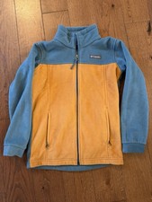 Columbia Youth Boys Fleece Jacket Blue/brown, Size M 10-12 , Full Zip