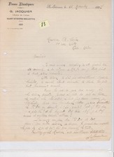 facture courrier   Ets:  G. Jacquier  tissus St -Etienne    1927