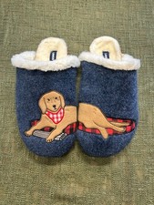 Lands End Labrador Dog Sherpa Lined Felt Clog Cork House Slipper Slip-on Shoes 8