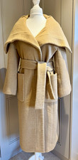 MAX&Co. Golden Cut Camel Belted Long Collared Virgin Wool Alpaca Coat M