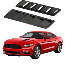 2pcs Car Hood Air Flow Louver Vent Cover Carbon Style For Ford Mustang 2000-2021