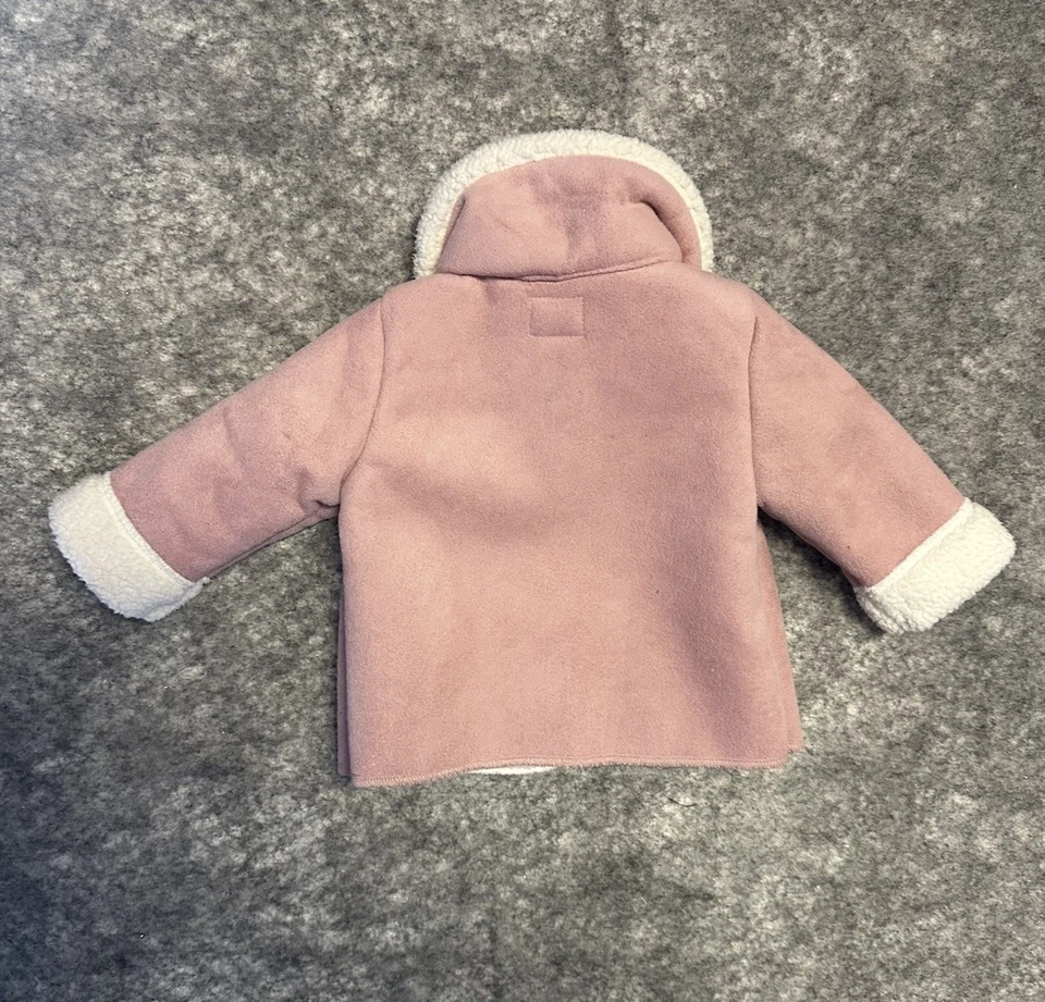 Abrigo Sherpa Bebé OshKosh B’gosh Rosa Imitación Gamuza 3M Exterior Elegante Chaqueta Fiesta Foto 2 de 4