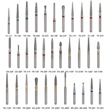 50pcs Sale Diamond Burs FG Round End Taper Pear Football Fine Coarse Grit