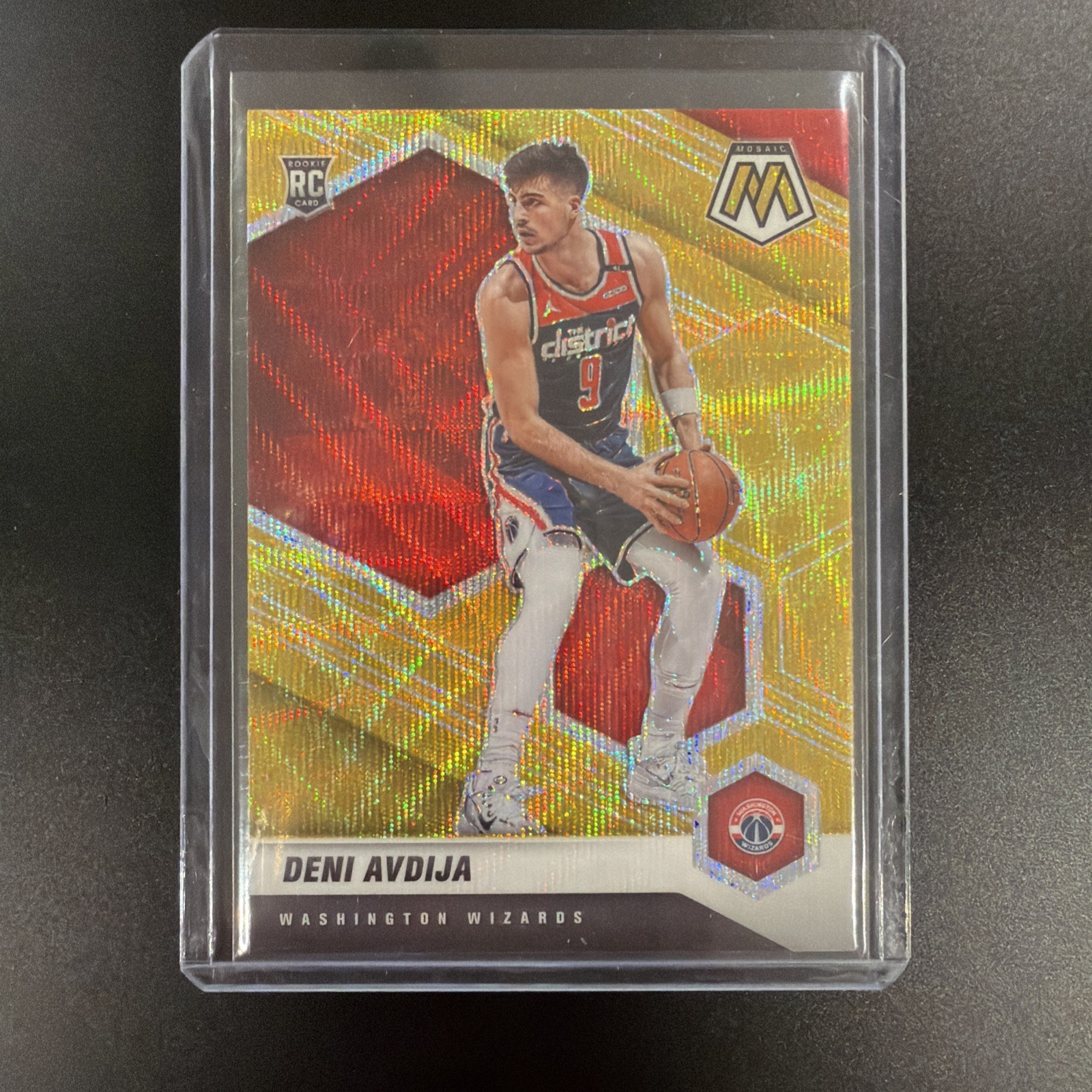 2020-21 Panini Mosaic Deni Avdija Asia Gold Wave Prizm True Rookie #217 RC SSP