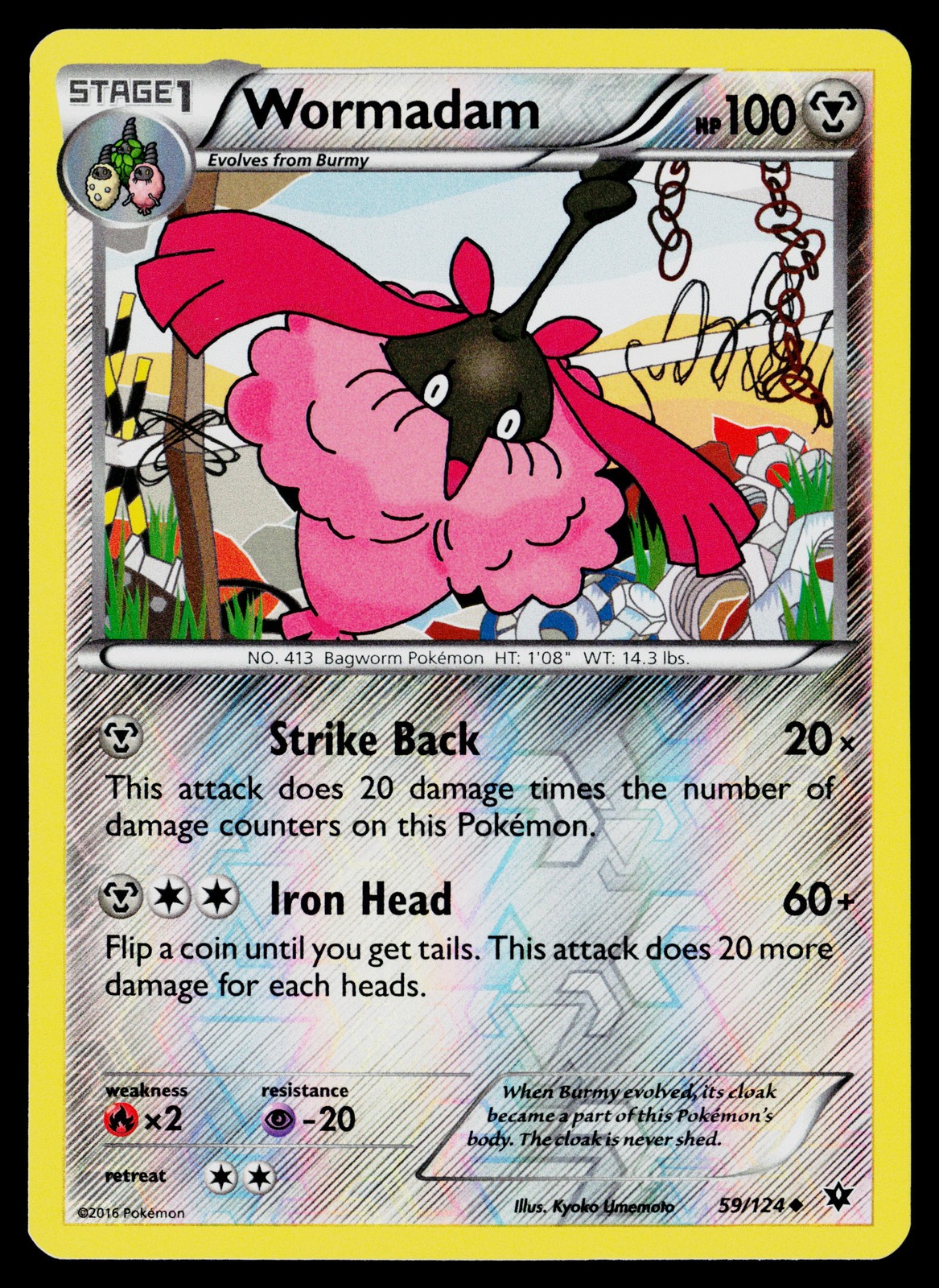 Wormadam (59) #59/124 XY - Fates Collide Reverse Holo Near Mint or Better