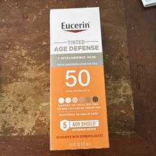 Eucerin Age Defense Face Sunscreen Tinted Lotion SPF 50 2.5 fl oz Exp 9/27 NIB