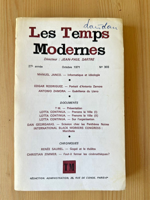 Les Temps Modernes Nr. 303 * Handbuch Janco / Schwarze Panther * 1971