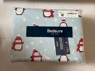 Bedsure QUEEN  Size Sheet Set Winter Penguins