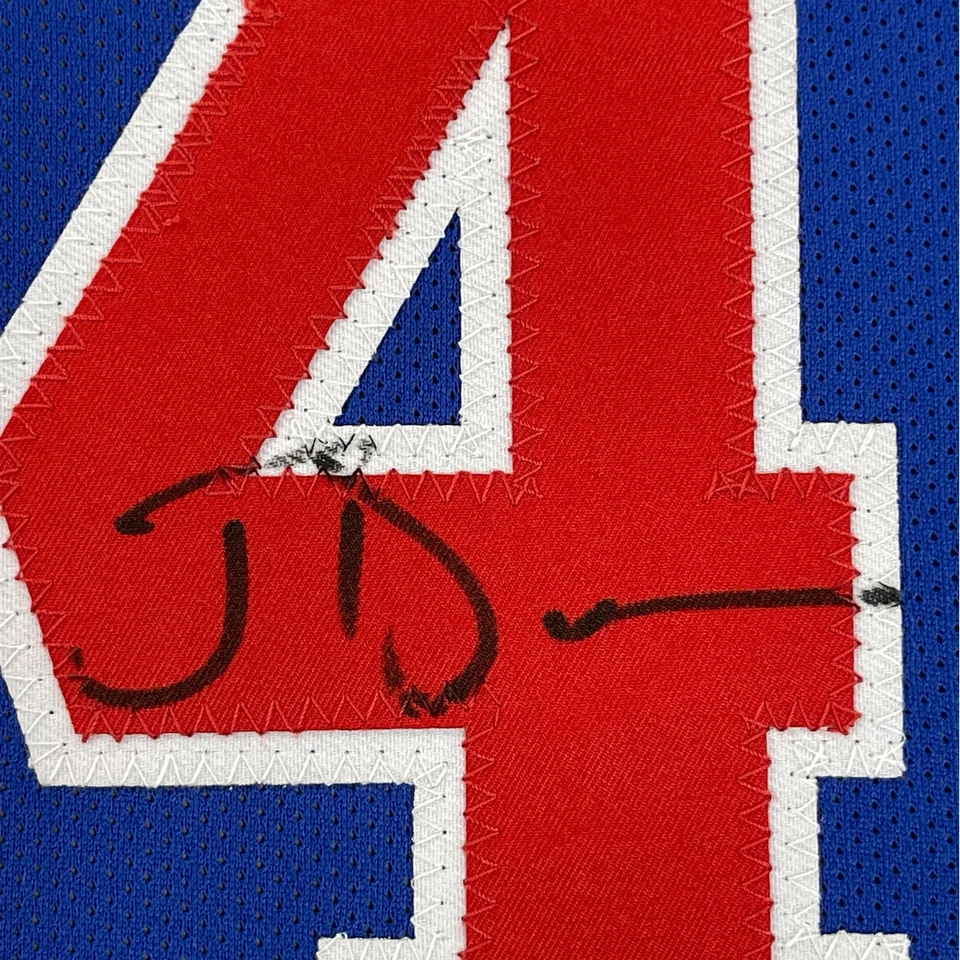 Jersey azul Detroit 33x42 Joe Dumars 33x42 autografiado/firmado enmarcado certificado de autenticidad JSA automático Foto 2 de 2