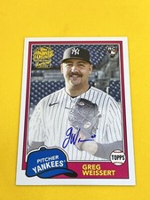 Greg Weissert 2023 Topps Archives Fan Favorite 81FF-GW RC Auto Yankess