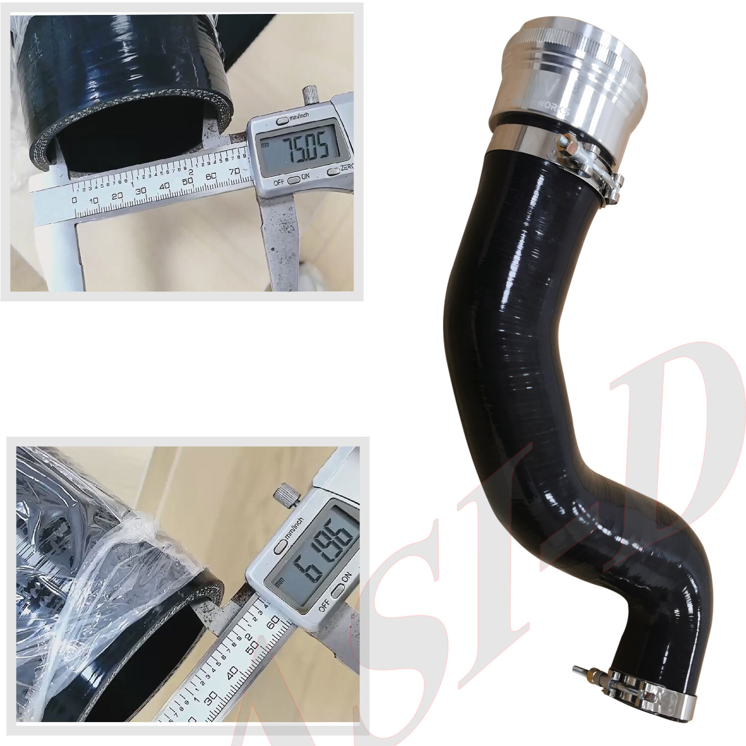 Upgraded Silicone Cold Side Intercooler Hose for 2017-2021 Ford F250 F350 F450 Powerstroke