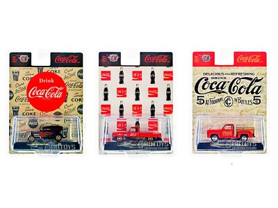 COCA-COLA'' 3 PC SET RELEASE 36 1/64 DIECAST MODEL CARS M2 MACHINES 52500-A36
