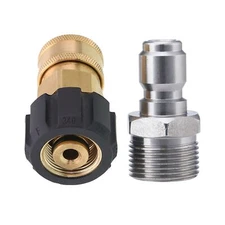 Pressure Washer Adapter 3/8 Inch Quick Connect Kit M22 14mm to M22 Metric Fit...