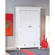 Armadio 2 Ante 2 Cassetti h 200 Bianco Ripiani Cassetti Mobile Cabina Guardaroba