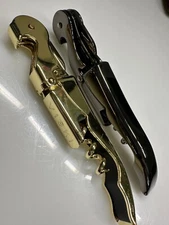 (2) VISKI Gold / Gunmetal Shiny Corkscrew Wine Key Openers