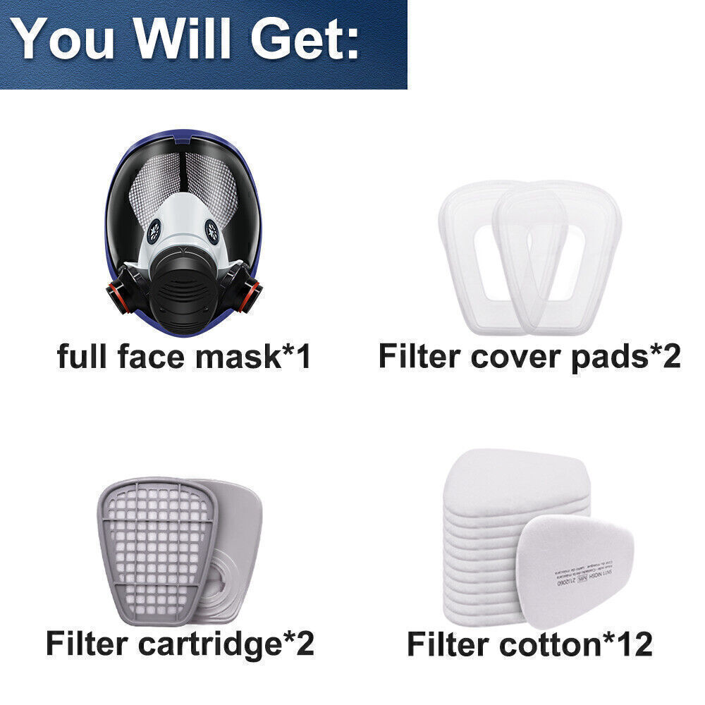 17in1 6900 Gas Mask Auto Car Painting Spray Full Face Respirator Safe Breathing