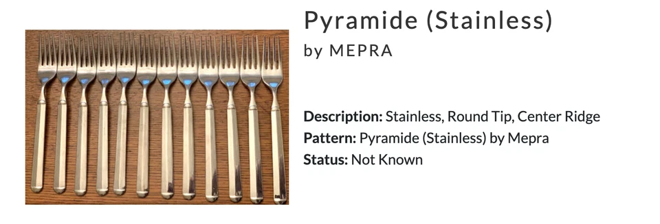 32 pc Pyramide by MEPRA SAA 18/10 Italy Mepra Nox knives & forks - Image 2 of 4
