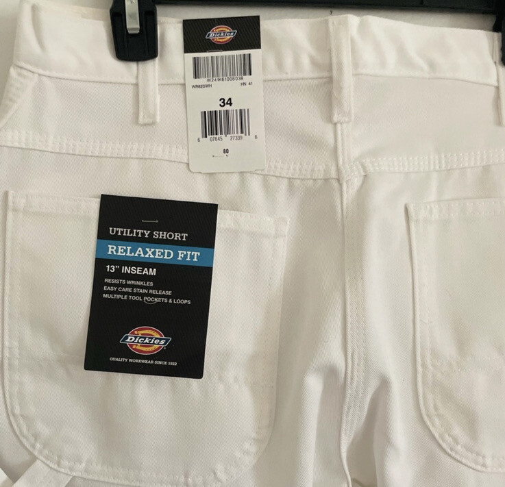DICKIES LOOSE FIT MULTI POCKET WORK WHITE SHORTS eBay