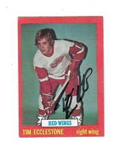 Tim Ecclestone 1973-74 Topps Card # 124 Signed