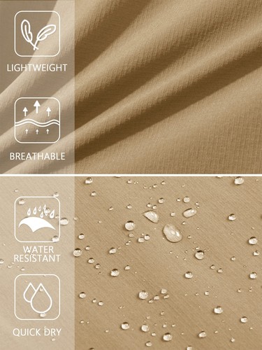 TACVASEN Herren Wandershorts Schnelltrocknend Outdoor mit Multi Taschen Khaki XL - Picture 6 of 6
