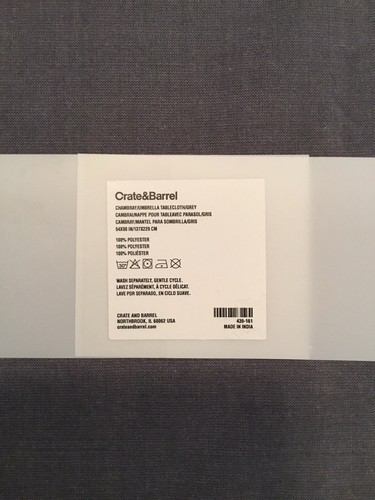 Crate & Barrel Umbrella Tablecloth 54” X 90” Chambray Gray Polyester Outside - Picture 4 of 6