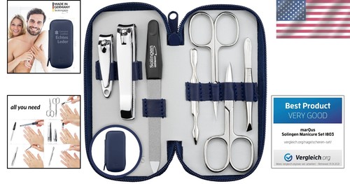 Travel-Friendly Luxury Manicure Set in Real Leather - Made in Solingen, Germany - Picture 2 of 11
