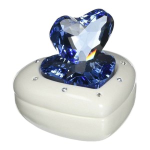Swarovski-Heart-Box-White-Porcelain-Sparkling-Blue-Crystal-5115541
