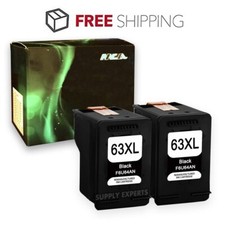 2 PACK 63XL Black Ink Cartridges For HP OfficeJet 3830 4650 4655 ENVY 4512 4516
