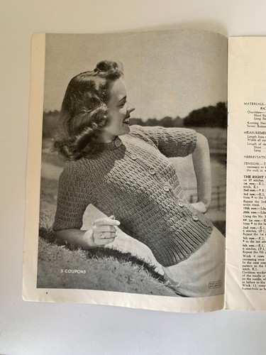 Vintage Knitting Pattern Patons Book 160 Ladies Short Sleeve Tops Vest Cardigan - Picture 3 of 8