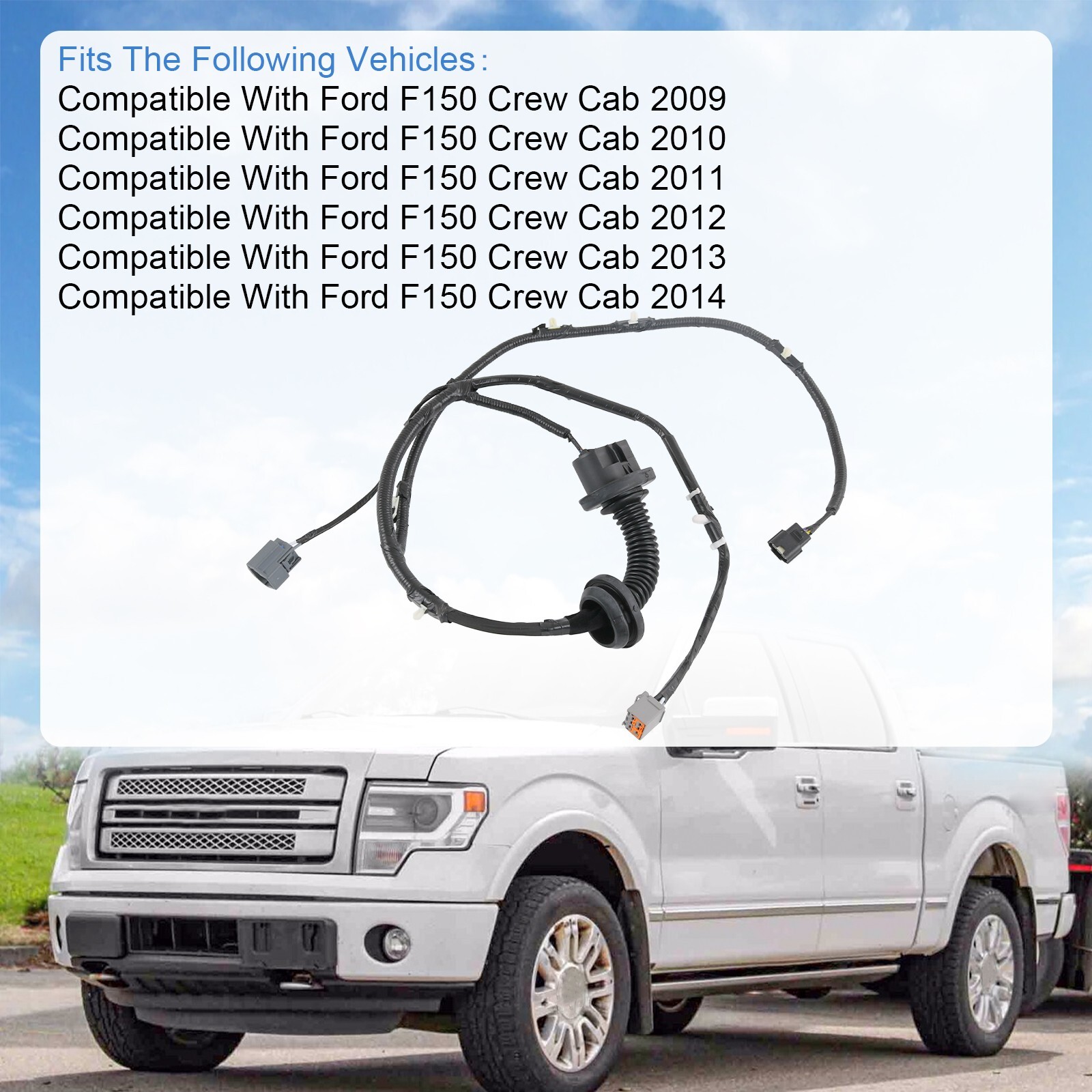 LH Driver Side REAR Door Jumper Wire Harness For 200914 Ford F150 Crew