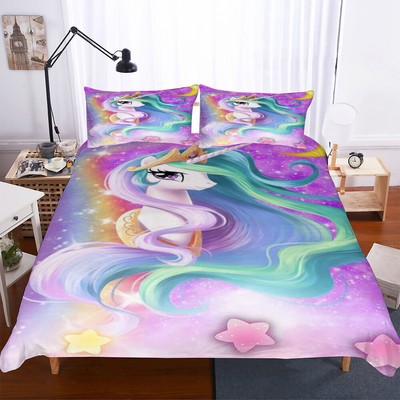 Rainbow Unicorn Bedding Set Kids Girls Boys Duvet Cover Set