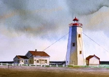 Miscou Island Lighthouse, Chaleur Bay, New Brunswick, Canada, James Mann Prints