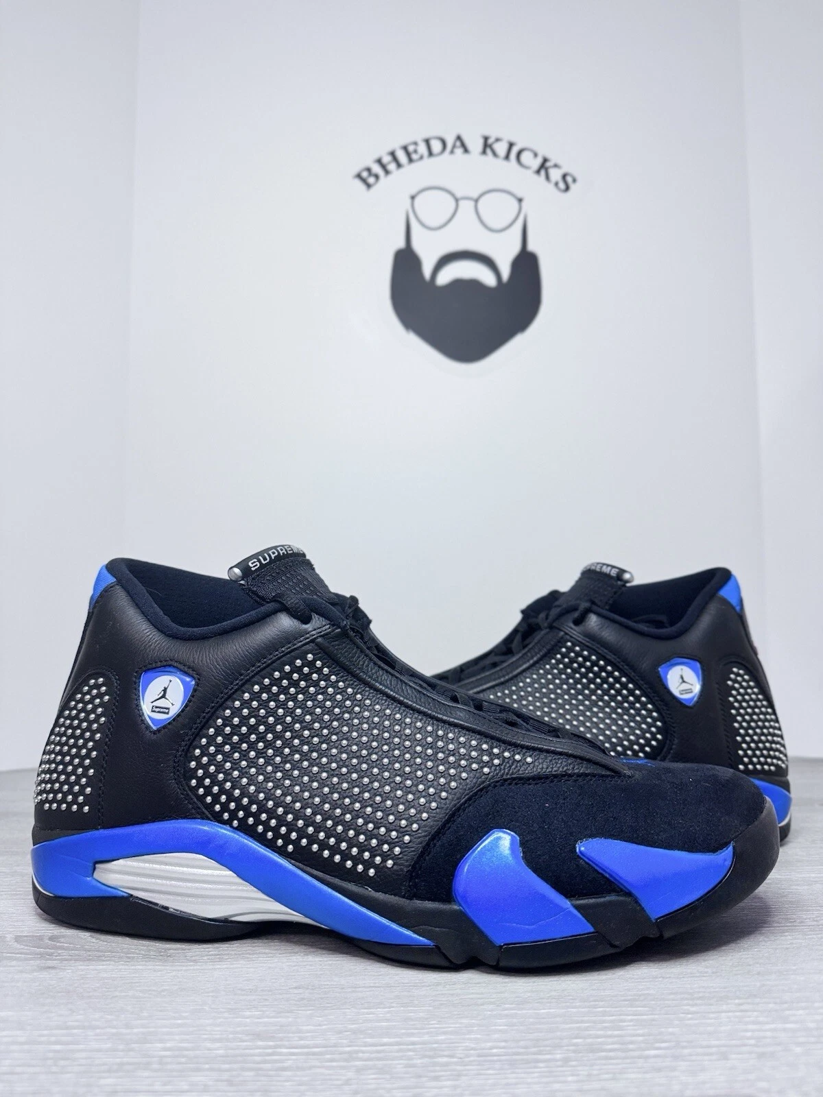 Taille 15   Nike Air Jordan 14 XIV Supreme Noir Bleu Chrome BV7630 004 Rare